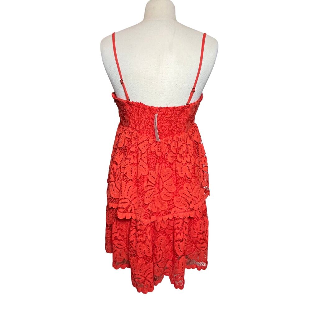 NWT ANTHROPOLOGIE MAEVE Women’s Boho Lace Tiered Mini Dress Large - Picture 7 of 8